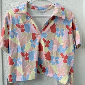 TravisMathew Women’s "Where It Counts" Floral Golf Polo - Multicolor - Size M